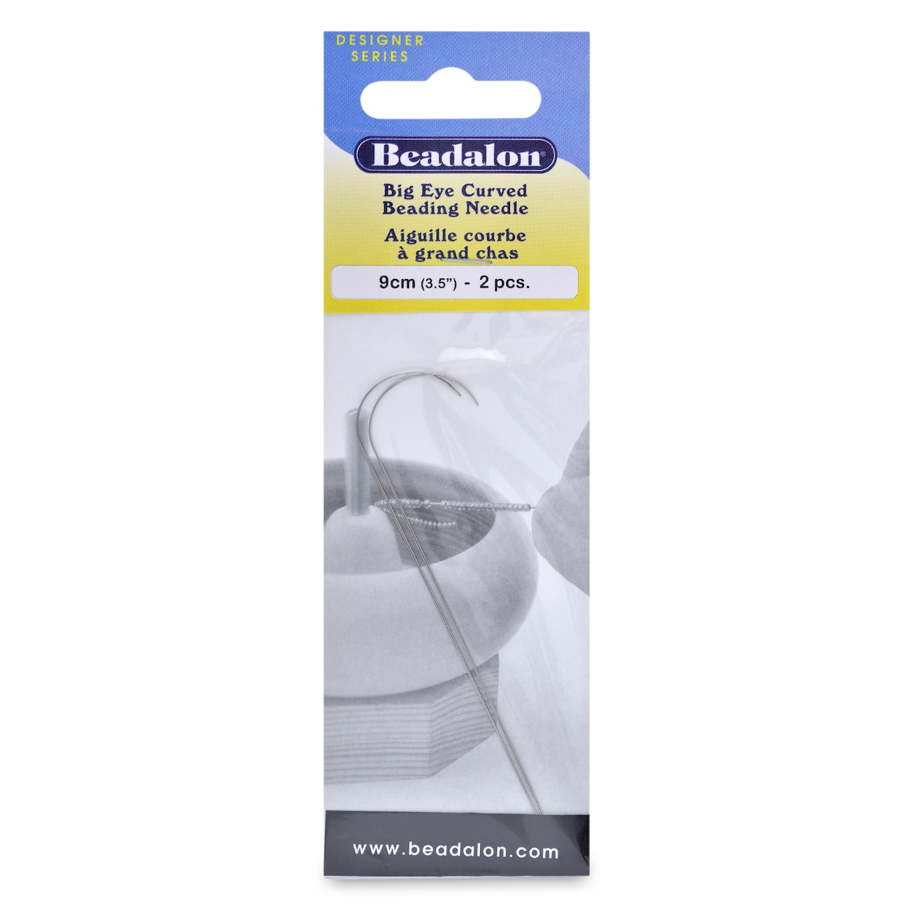 Beadalon&#xAE; 3.5&#x22; Big Eye Curved Beading Needles, 2ct.